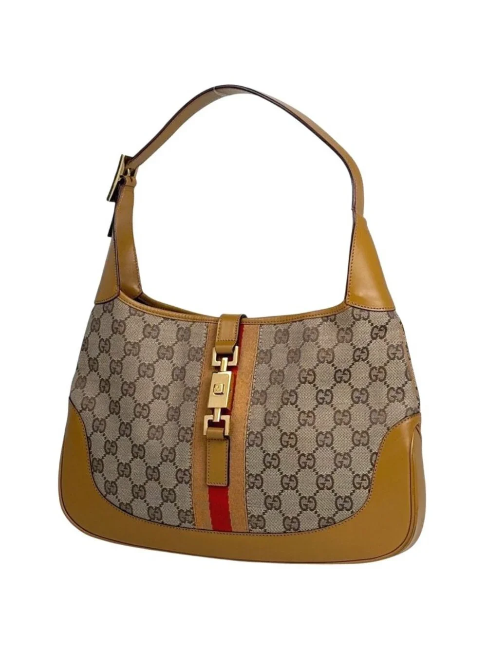 Gucci Shoulder Bag Jackie Line GG Canvas Brown
